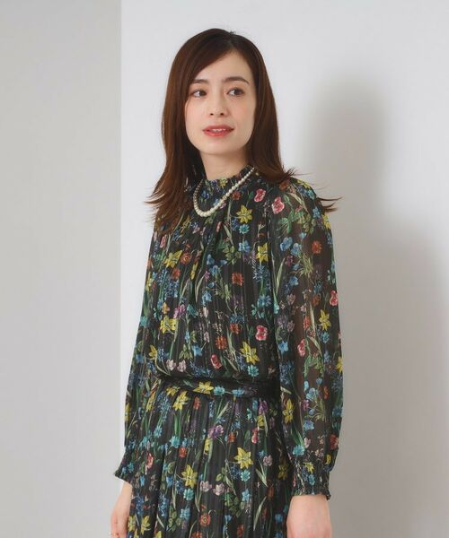 ITS'DEMO / イッツデモ シャツ・ブラウス | 【手洗い可／セットアップ可】ラメストライプ花柄ブラウス | 詳細7