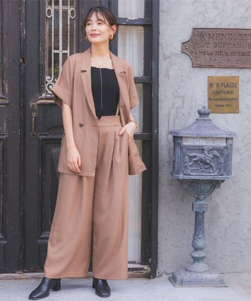 ITS'DEMO / イッツデモ パンツ | 【手洗い可／セットアップ可】サス付きワイドパンツ | 詳細1