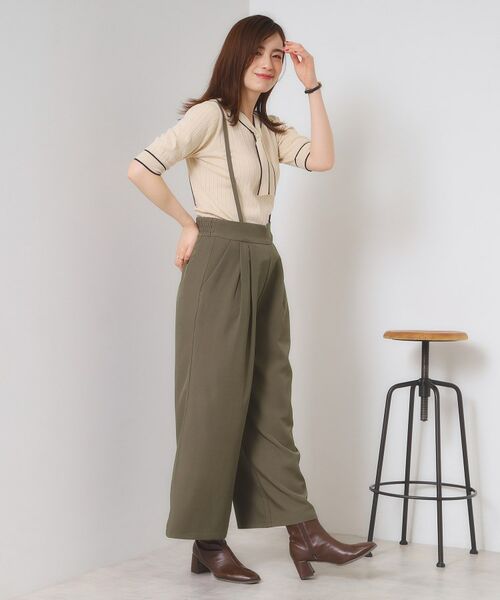 ITS'DEMO / イッツデモ パンツ | 【手洗い可／セットアップ可】サス付きワイドパンツ | 詳細12