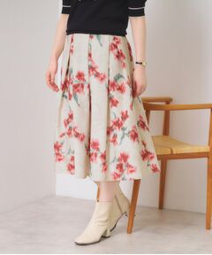 ITS'DEMO / イッツデモ スカート | 【手洗い可】花柄シャンタンスカート