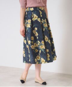 ITS'DEMO / イッツデモ スカート | 【手洗い可】花柄シャンタンスカート