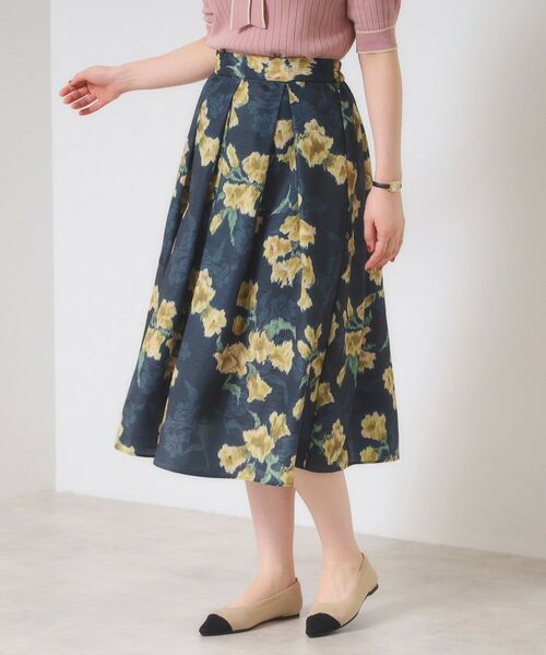 ITS'DEMO / イッツデモ スカート | 【手洗い可】花柄シャンタンスカート | 詳細11