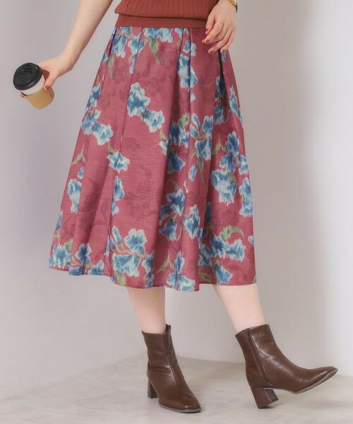 ITS'DEMO / イッツデモ スカート | 【手洗い可】花柄シャンタンスカート | 詳細7