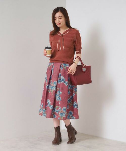 ITS'DEMO / イッツデモ スカート | 【手洗い可】花柄シャンタンスカート | 詳細8