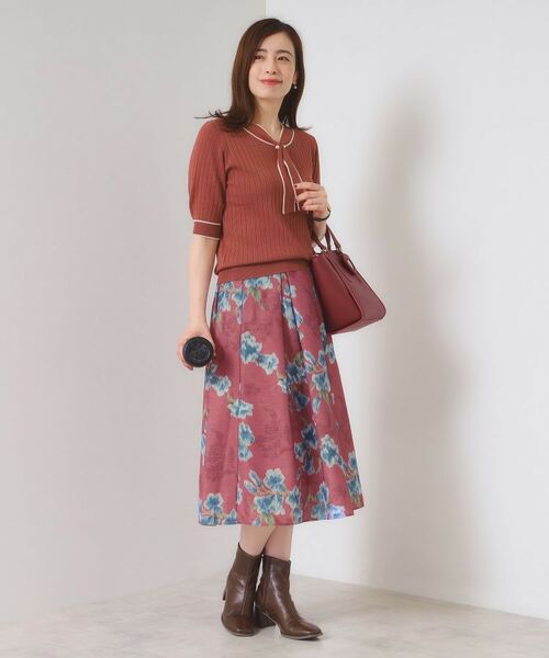 ITS'DEMO / イッツデモ スカート | 【手洗い可】花柄シャンタンスカート | 詳細9