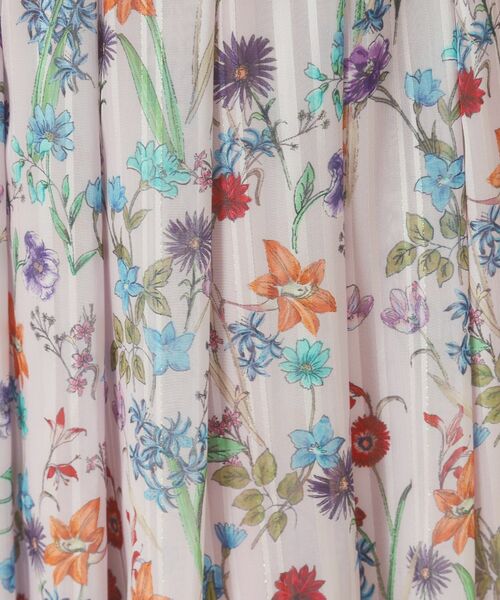 ITS'DEMO / イッツデモ スカート | 【手洗い可／セットアップ可】ラメストライプ花柄スカート | 詳細15