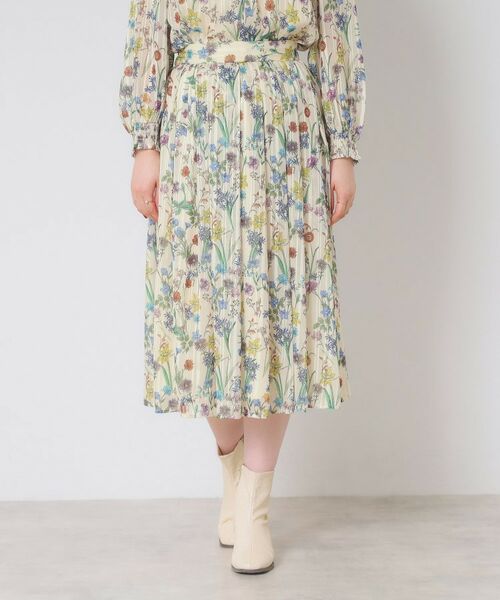 ITS'DEMO / イッツデモ スカート | 【手洗い可／セットアップ可】ラメストライプ花柄スカート | 詳細16