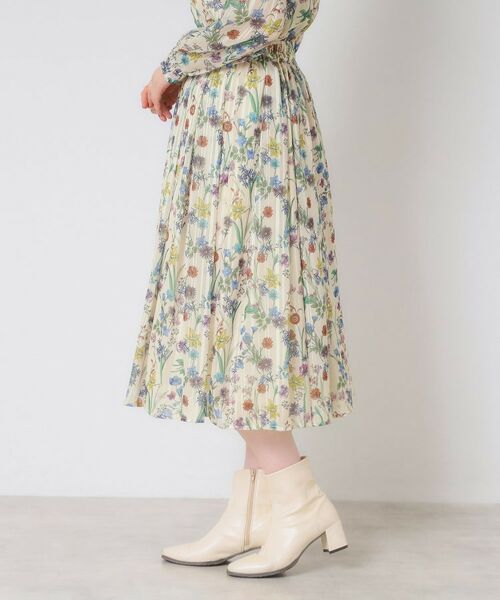 ITS'DEMO / イッツデモ スカート | 【手洗い可／セットアップ可】ラメストライプ花柄スカート | 詳細17