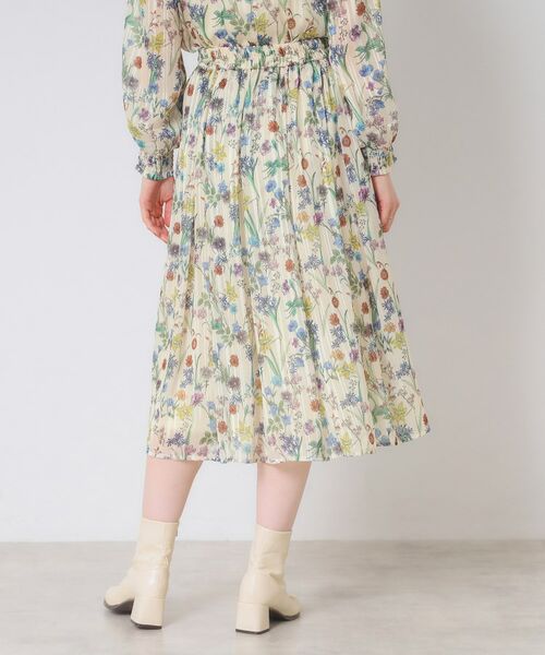 ITS'DEMO / イッツデモ スカート | 【手洗い可／セットアップ可】ラメストライプ花柄スカート | 詳細18