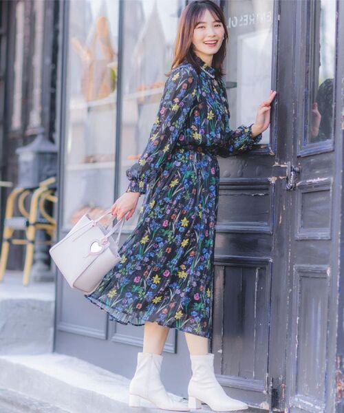 ITS'DEMO / イッツデモ スカート | 【手洗い可／セットアップ可】ラメストライプ花柄スカート | 詳細2