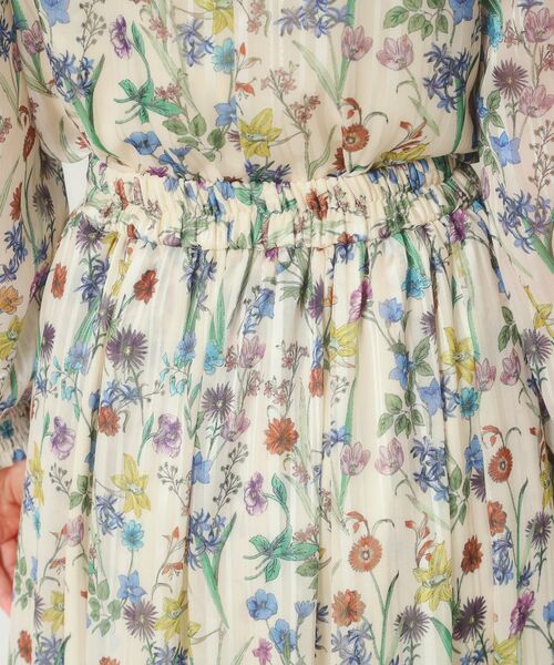 ITS'DEMO / イッツデモ スカート | 【手洗い可／セットアップ可】ラメストライプ花柄スカート | 詳細20