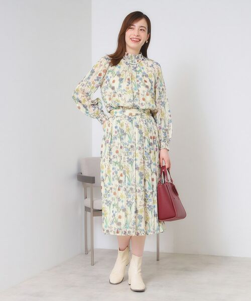 ITS'DEMO / イッツデモ スカート | 【手洗い可／セットアップ可】ラメストライプ花柄スカート | 詳細5