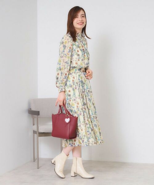 ITS'DEMO / イッツデモ スカート | 【手洗い可／セットアップ可】ラメストライプ花柄スカート | 詳細6