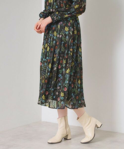 ITS'DEMO / イッツデモ スカート | 【手洗い可／セットアップ可】ラメストライプ花柄スカート | 詳細8