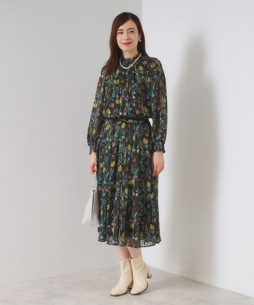 ITS'DEMO / イッツデモ スカート | 【手洗い可／セットアップ可】ラメストライプ花柄スカート | 詳細9