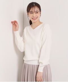 ITS'DEMO / イッツデモ ニット・セーター | 【手洗い可】アンジェリーナ総針vネックニット