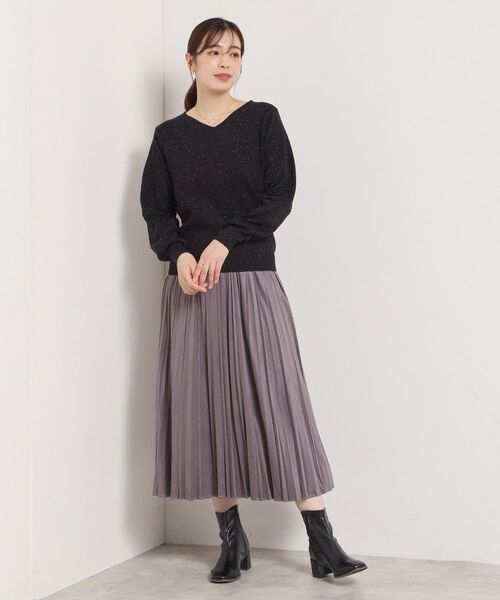 ITS'DEMO / イッツデモ ニット・セーター | 【手洗い可】アンジェリーナ総針vネックニット | 詳細12