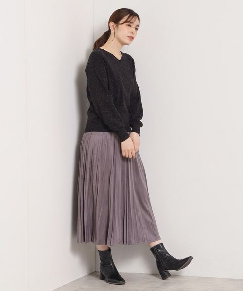 ITS'DEMO / イッツデモ ニット・セーター | 【手洗い可】アンジェリーナ総針vネックニット | 詳細13