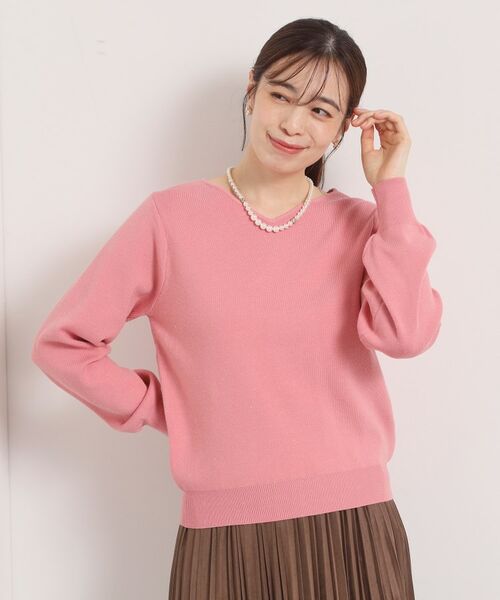 ITS'DEMO / イッツデモ ニット・セーター | 【手洗い可】アンジェリーナ総針vネックニット | 詳細15