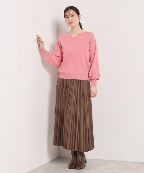 ITS'DEMO / イッツデモ ニット・セーター | 【手洗い可】アンジェリーナ総針vネックニット | 詳細17