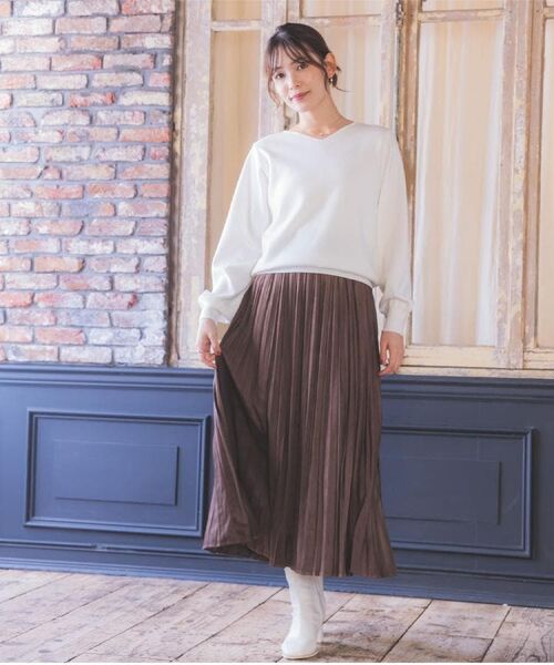 ITS'DEMO / イッツデモ ニット・セーター | 【手洗い可】アンジェリーナ総針vネックニット | 詳細2