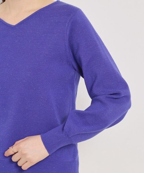 ITS'DEMO / イッツデモ ニット・セーター | 【手洗い可】アンジェリーナ総針vネックニット | 詳細27