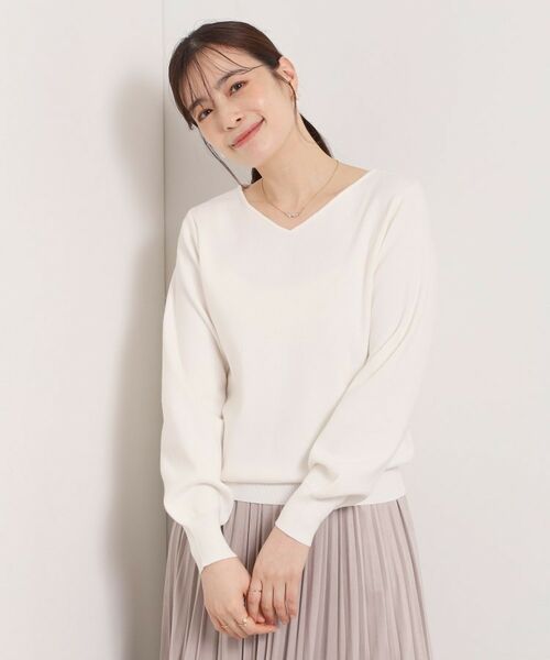 ITS'DEMO / イッツデモ ニット・セーター | 【手洗い可】アンジェリーナ総針vネックニット | 詳細3