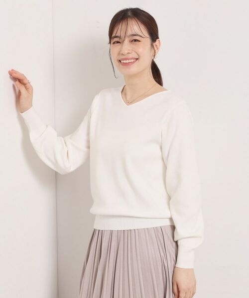 ITS'DEMO / イッツデモ ニット・セーター | 【手洗い可】アンジェリーナ総針vネックニット | 詳細4