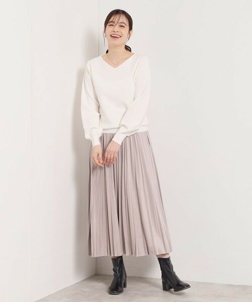 ITS'DEMO / イッツデモ ニット・セーター | 【手洗い可】アンジェリーナ総針vネックニット | 詳細5