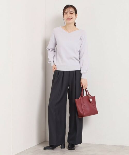 ITS'DEMO / イッツデモ ニット・セーター | 【手洗い可】アンジェリーナ総針vネックニット | 詳細8