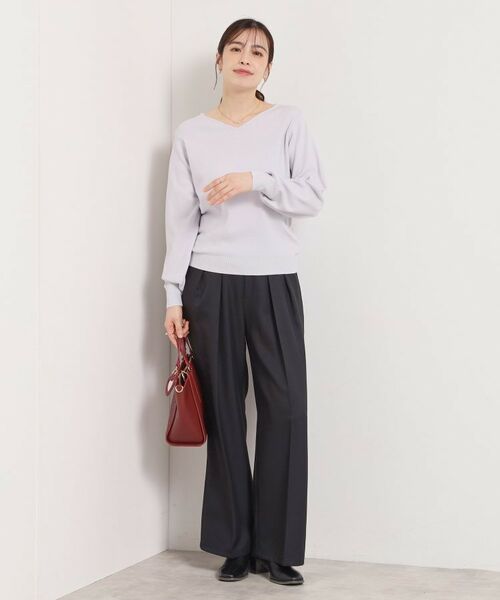 ITS'DEMO / イッツデモ ニット・セーター | 【手洗い可】アンジェリーナ総針vネックニット | 詳細9