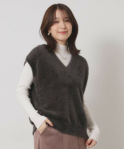 ITS'DEMO / イッツデモ ニット・セーター | 【手洗い可】フェザーヤーンニットジレ | 詳細1