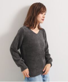 ITS'DEMO / イッツデモ ニット・セーター | 【手洗い可】フェザーヤーンVネックニット