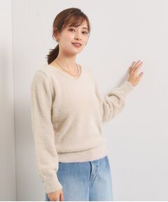 ITS'DEMO / イッツデモ ニット・セーター | 【手洗い可】フェザーヤーンVネックニット