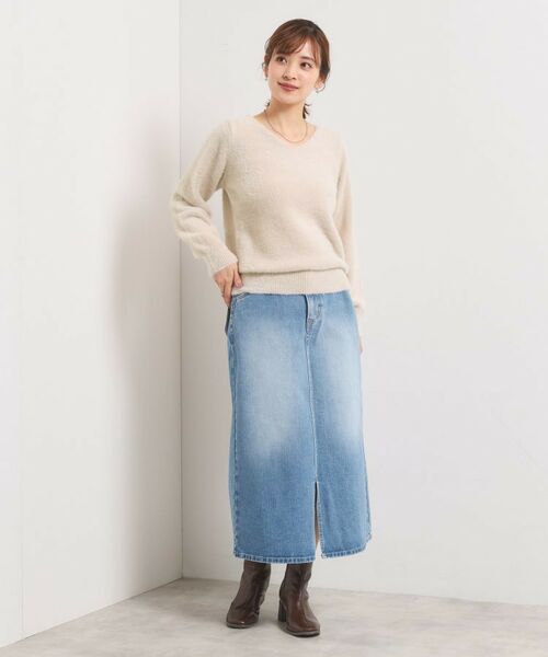 ITS'DEMO / イッツデモ ニット・セーター | 【手洗い可】フェザーヤーンVネックニット | 詳細13