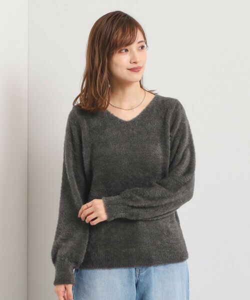 ITS'DEMO / イッツデモ ニット・セーター | 【手洗い可】フェザーヤーンVネックニット | 詳細7