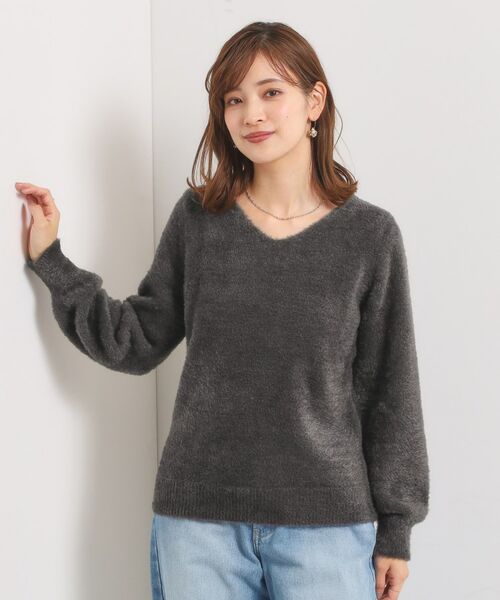 ITS'DEMO / イッツデモ ニット・セーター | 【手洗い可】フェザーヤーンVネックニット | 詳細8