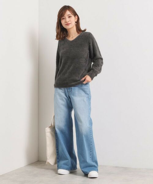 ITS'DEMO / イッツデモ ニット・セーター | 【手洗い可】フェザーヤーンVネックニット | 詳細9