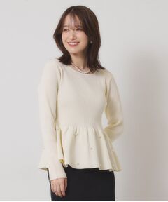 【手洗い可】ペプラムニット
