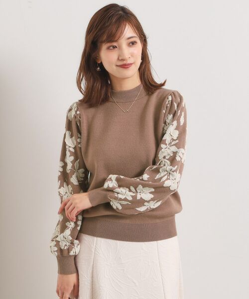 ITS'DEMO / イッツデモ ニット・セーター | 【手洗い可】花柄ジャカード袖ニット | 詳細10