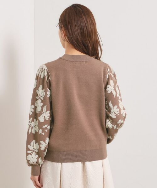 ITS'DEMO / イッツデモ ニット・セーター | 【手洗い可】花柄ジャカード袖ニット | 詳細19