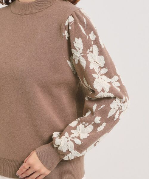 ITS'DEMO / イッツデモ ニット・セーター | 【手洗い可】花柄ジャカード袖ニット | 詳細21
