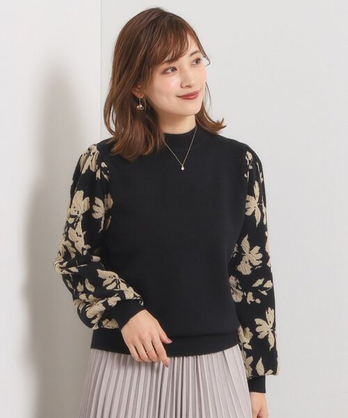 ITS'DEMO / イッツデモ ニット・セーター | 【手洗い可】花柄ジャカード袖ニット | 詳細5