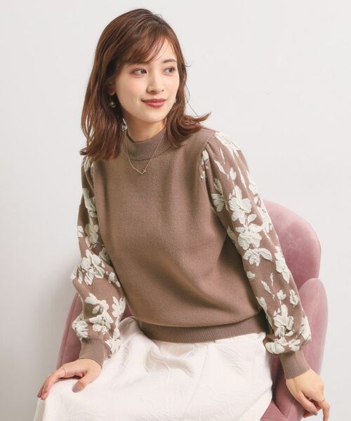ITS'DEMO / イッツデモ ニット・セーター | 【手洗い可】花柄ジャカード袖ニット | 詳細9