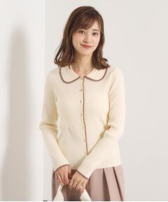 ITS'DEMO / イッツデモ ニット・セーター | 【手洗い可】配色衿リブニット