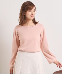 ITS'DEMO / イッツデモ ニット・セーター | 【手洗い可】スカラップパール調ラメニット