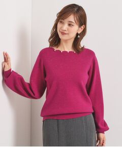 ITS'DEMO / イッツデモ ニット・セーター | 【手洗い可】スカラップパール調ラメニット