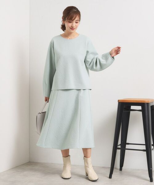 ITS'DEMO / イッツデモ カットソー | 【洗濯機OK／セットアップ可】花柄ジャカードトップス | 詳細11