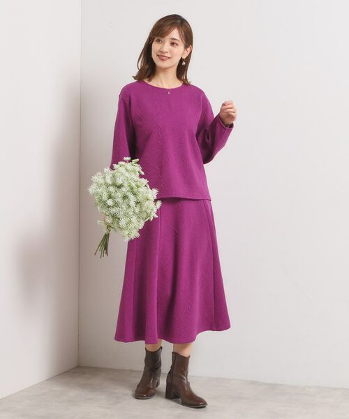 ITS'DEMO / イッツデモ カットソー | 【洗濯機OK／セットアップ可】花柄ジャカードトップス | 詳細14