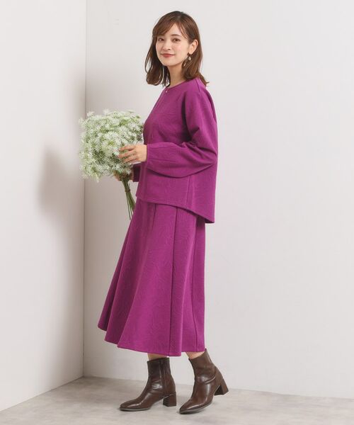 ITS'DEMO / イッツデモ カットソー | 【洗濯機OK／セットアップ可】花柄ジャカードトップス | 詳細15